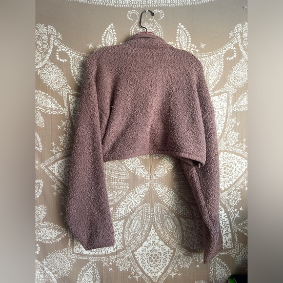 NWT SKIMS Cozy Knit Pullover Sweatshirt Jacket Size S/M Rose Clay Sherpa Fleece - Picture 4 of 4